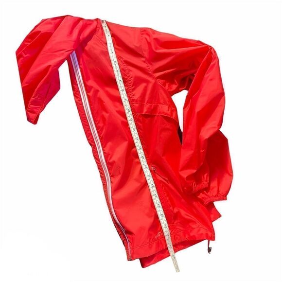 Eddie Bauer red orange windbreaker coat jacket small hood hooded front zip EUC - Picture 13 of 16